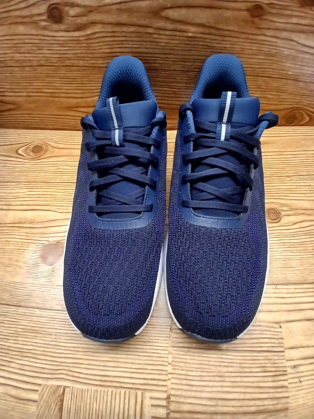 Breathable Navy Knit Athletic Men's Sneakers